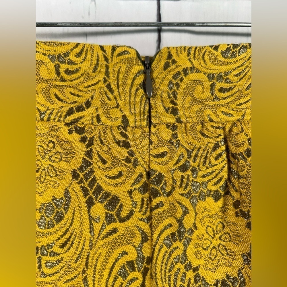 Banana Republic Floral Lace Mini Womens Zip Lined Skirt Dressy Metallic Sz 4 - Picture 5 of 8